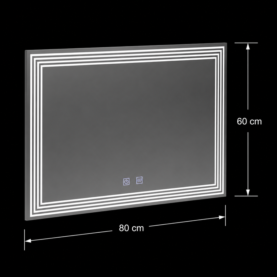 Oglinda LED Rectangulara, Dezaburire, 80x60cm, ADIS Basic Touch