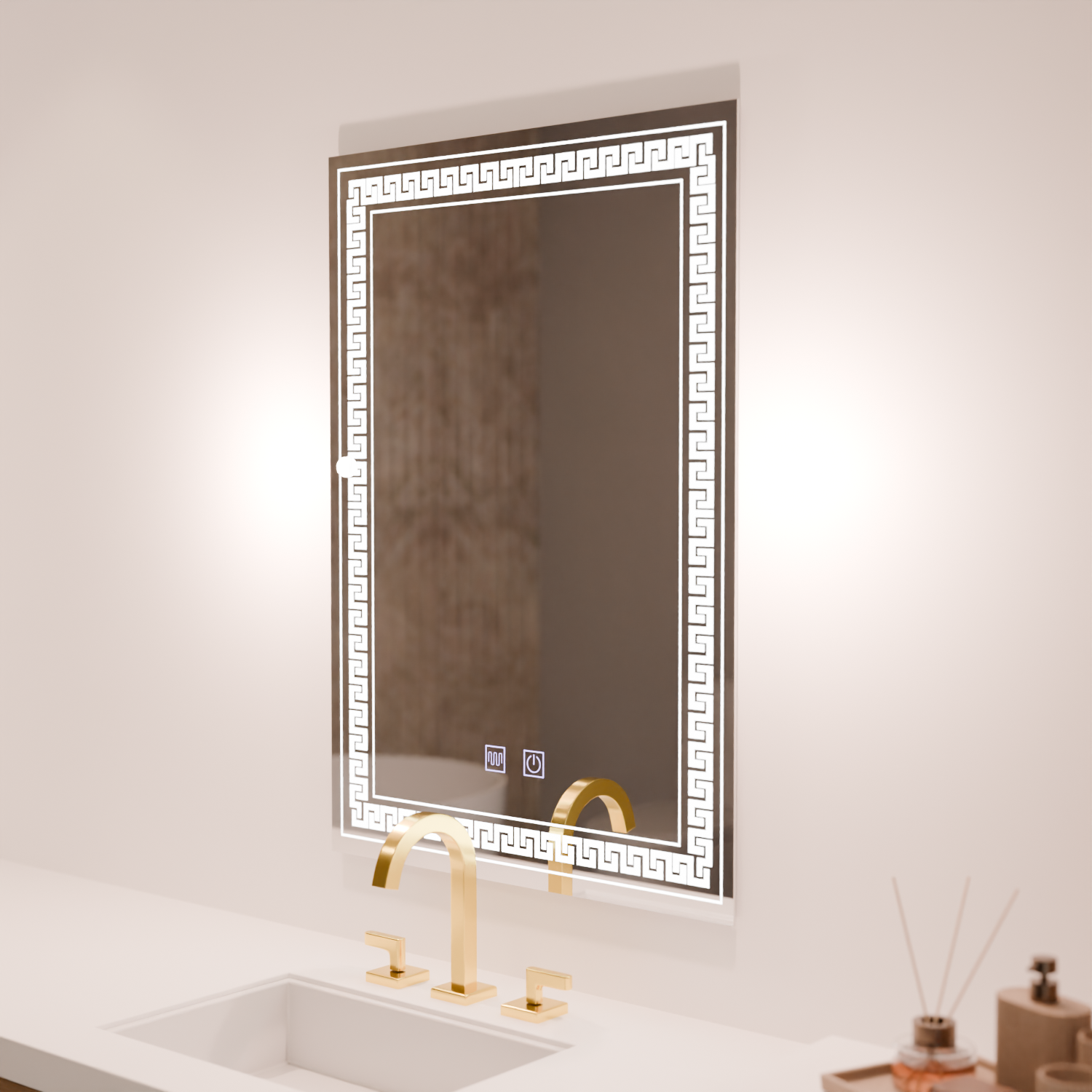 Oglinda LED Rentagulara, 60x80cm, Touch Vivido , Sistem Dezaburire,Dimabila Oglinzi Korman E Default Title Alessandro Design