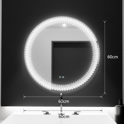 Oglinda LED Rotunda 60cm,  Stellaire Touch, Sistem Dezaburire, Dimabila