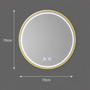 Oglinda LED Rotunda, 70cm, Glanz Touch, Sistem Dezaburire, Dimabila