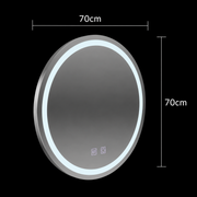 Oglinda LED Rotunda, 70cm, Lucea Touch, Sistem Dezaburire, Dimabila