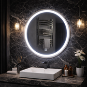 Oglinda LED Touch Gallio , Diametru 60cm, Lumina Rece 6000K, Sticla Oglinda LED Simpla Default Title Alessandro Design
