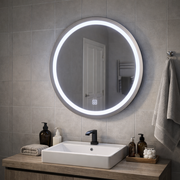 Oglinda LED Touch Gallio , Diametru 60cm, Lumina Rece 6000K, Sticla Oglinda LED Simpla Default Title Alessandro Design