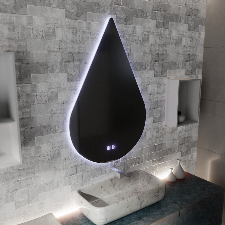 Oglinda LED Touch River Sistem Dezaburire 80X120cm, Forma de Picatura. Oglinzi Korman E Default Title Alessandro Design