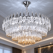 Candelabru Cristal MAJESTIC Regalis 21x E14, Diametru 80cm, Crom Lucios, Inaltime Reglabila