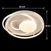 Lustra LED cu telecomanda ISTARAVSHAN, Forma Ovala, 85W, lumina Rece/Calda/Neutra, Dimabila, Alb