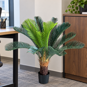 Planta Artificială Copac Tip Palmier, 24 frunze, 85 cm, Verde, cu Ghiveci