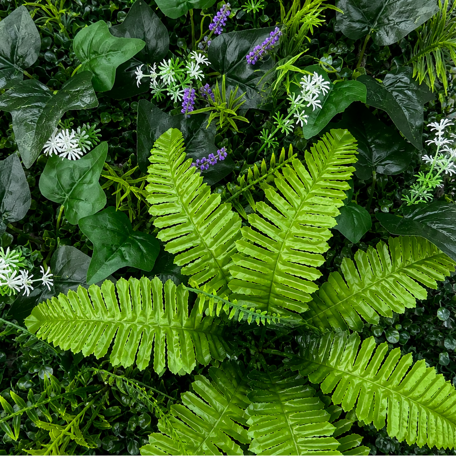 Panou de Gard Viu Artificial Lavandă Persană Mix, 40 x 60 cm, Verde