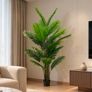 Plantă Artificială Tip Palmier Areca, 25 frunze, 190 cm, Verde