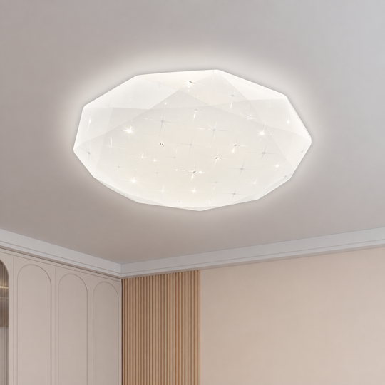 Plafoniera LED Hexagon 33 cm, 27W, 3000K / 4000K / 6000K, Alb, Metal si Acril