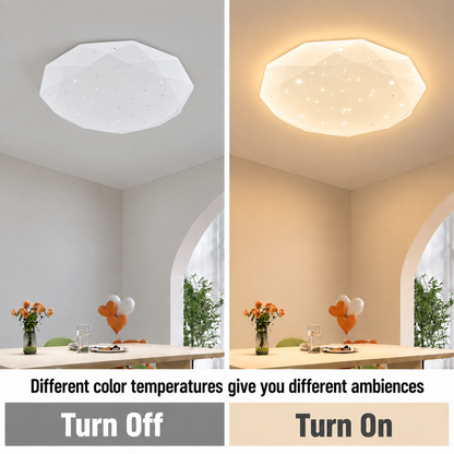 Plafoniera LED Hexagon 33 cm, 27W, 3000K / 4000K / 6000K, Alb, Metal si Acril