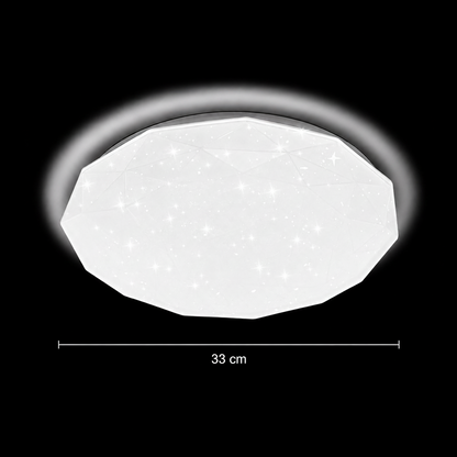 Plafoniera LED Hexagon 33 cm, 27W, 3000K / 4000K / 6000K, Alb, Metal si Acril