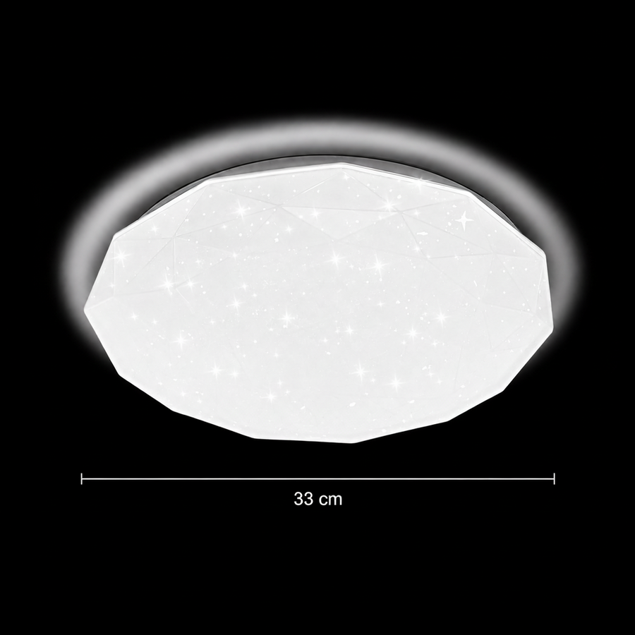 Plafoniera LED Hexagon 33 cm, 27W, 3000K / 4000K / 6000K, Alb, Metal si Acril