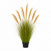 Planta Artificială Iarbă Ornamentală, 170cm, cu 7 fire, Stuf si Iarba, Verde Tomnal, Fara Ghiveci