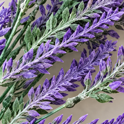 Planta Artificiala, Floare Decorativa de Lavanda, 5 Ramuri, 38 cm, Mov si Verde, Set de 2 Bucati