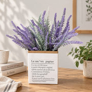Planta Artificiala, Floare Decorativa de Lavanda, 5 Ramuri, 38 cm, Mov si Verde, Set de 2 Bucati