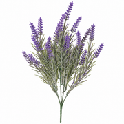 Planta Artificiala, Floare Decorativa de Lavanda, 5 Ramuri, 40 cm, Mov si Verde, Set de 2 Bucati