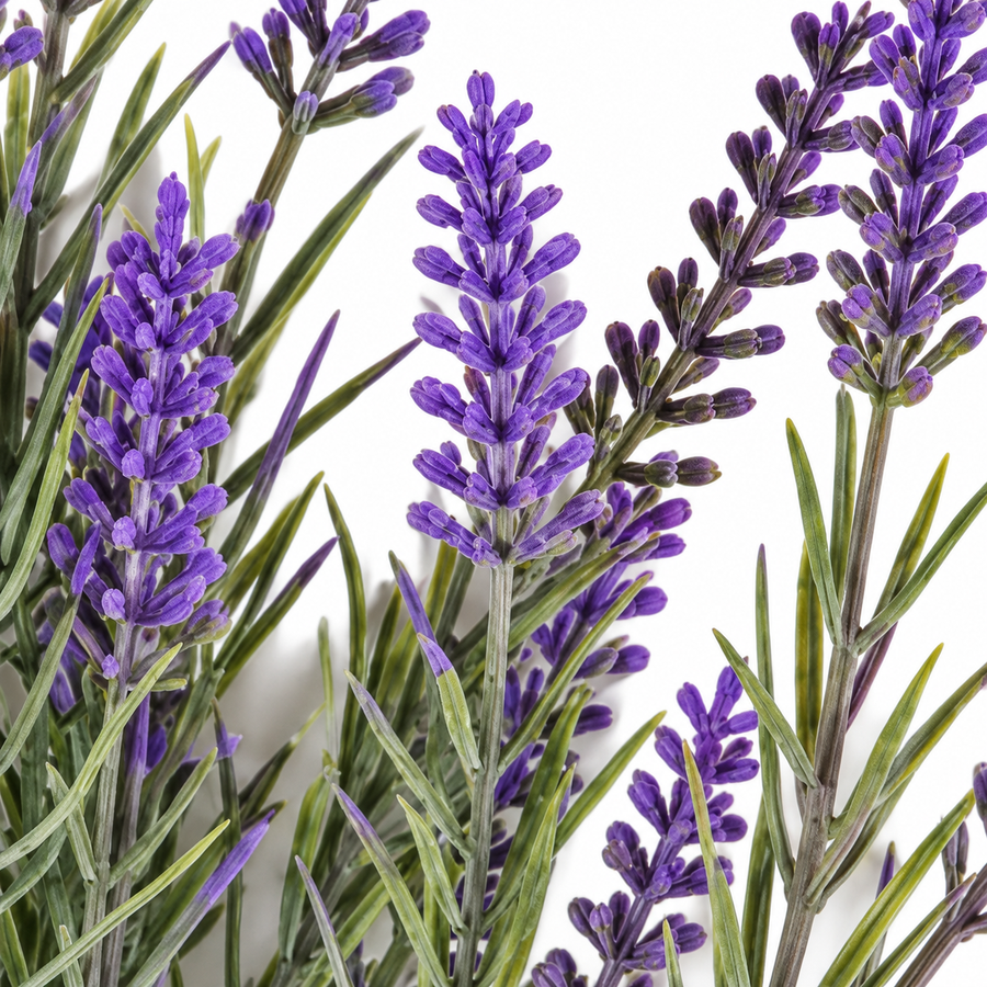 Planta Artificiala, Floare Decorativa de Lavanda, 5 Ramuri, 40 cm, Mov si Verde, Set de 2 Bucati