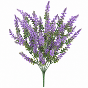 Planta Artificiala, Floare Decorativa de Lavanda, 9 Ramuri, 44 cm, Mov si Verde, Set de 2 Bucati