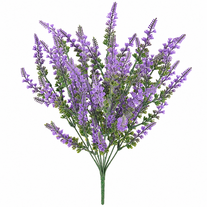 Planta Artificiala, Floare Decorativa de Lavanda, 9 Ramuri, 44 cm, Mov si Verde, Set de 2 Bucati