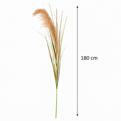 Planta Artificiala Iarba Ornamentala, 180 cm, Stuf si Iarba, Verde si Maro, Fara Ghiveci