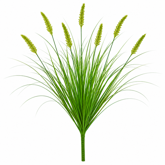 Planta Artificiala Iarba Ornamentala Tip Coada Vulpii, 60 cm, cu 7 Spice, Verde, Fara Ghiveci