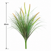 Planta Artificiala Iarba Ornamentala Tip Coada Vulpii, 60 cm, cu 7 Spice, Verde si Roz, Fara Ghiveci