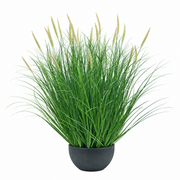 Planta Artificiala, Iarba Ornamentala in Ghiveci Tip Coada Vulpii, 70 cm, cu 25 Spice, Verde si Roz