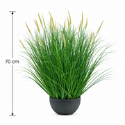 Planta Artificiala, Iarba Ornamentala in Ghiveci Tip Coada Vulpii, 70 cm, cu 25 Spice, Verde si Roz