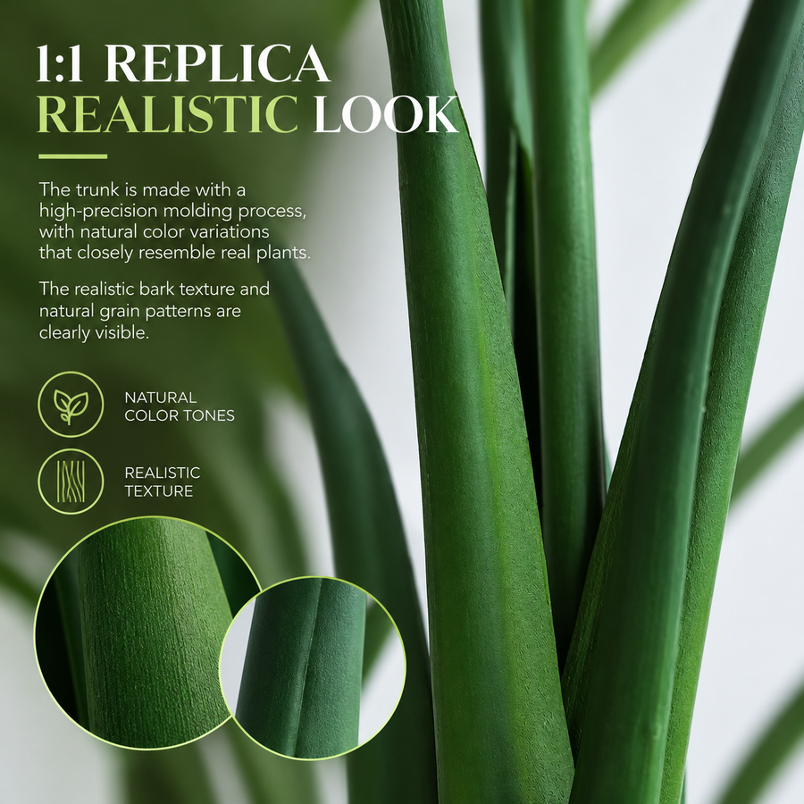Plantă Artificială Tip Filodendron, 6 frunze, 120 cm, Verde