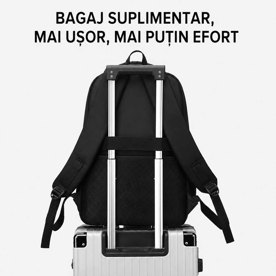 Rucsac Travel Business TALOYOAK, 47x33x15 cm, Oxford, Negru si Verde