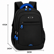 Rucsac de Scoala BOYSUN, 47x32x14 cm, Oxford, Negru si Albastru