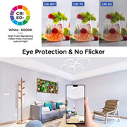 Lustra LED cu telecomanda BETTY 82W, 6 Cercuri, lumina Rece/Calda/Neutra, Dimabila, Alb