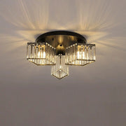 Lustra Clasica Moderna Sasha, LC117/3BK, 3x E27, Metal si Cristal, Negru, Abajur