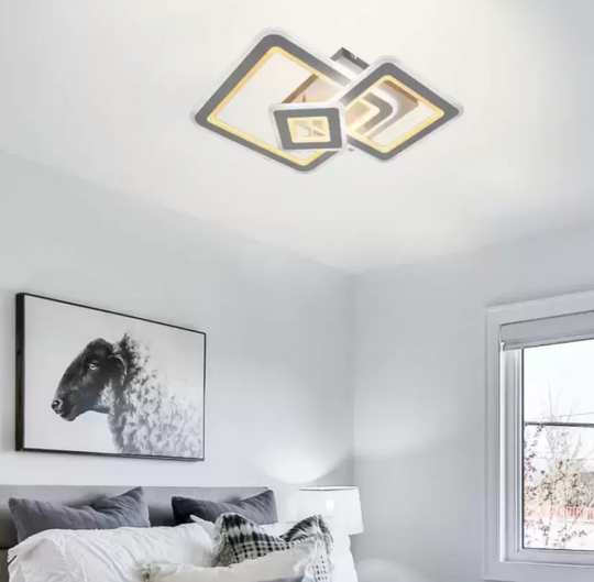 Lustra LED cu Telecomanda Hortensia 190W Dimabila Alb