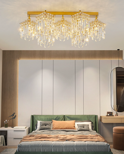 Candelabru Cristal CC180/7GD, 70cm, 7xE14, Auriu