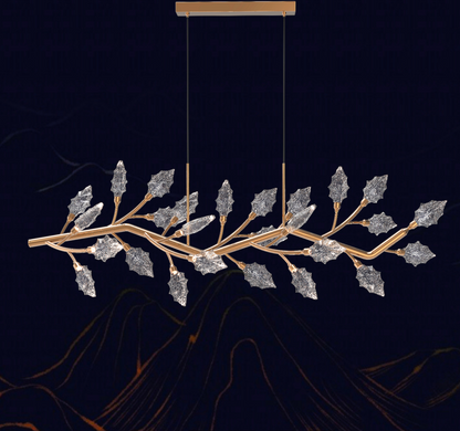 Candelabru Cristal, LED, TOCCATA Lungo, 21W, lumina Calda/Neutra/Rece, Auriu, Inaltime Reglabila