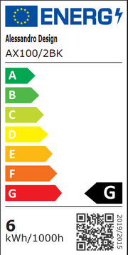 Aplica LED de Exterior si Interior, 6W, 2 Surse x 5W, IP65, ABS, Negru, 3000K, AX100/2BK