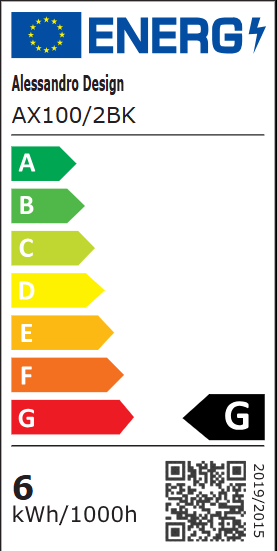 Aplica LED de Exterior si Interior, 6W, 2 Surse x 5W, IP65, ABS, Negru, 3000K, AX100/2BK