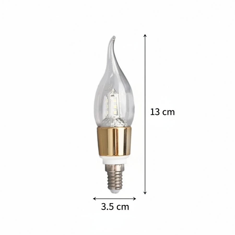 Bec LED E14 Lumanare, 12W, Lumina Calda, 3000K, Auriu