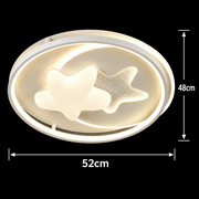 Lustra LED cu telecomanda ISTARAVSHAN, Forma Corpuri Ceresti, 87W, lumina Rece/Calda/Neutra, Dimabila, Alb