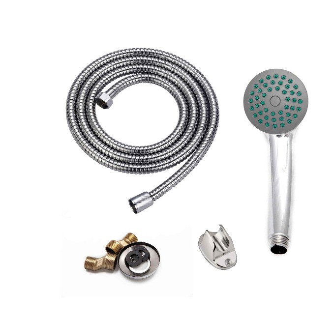 Baterie Cada Crom Lucios - Set Complet cu Pipa Pivotanta de 25cm, Para, Furtun și Excentrice Incluse