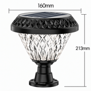 Lampa Solara LED pentru Stalp Exterior KATTAKURGAN, 8W, Lumina Calda/Rece/Neutra + RGB, Forma Rotunda, Aluminiu, Negru, Dimabila
