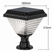 Lampa Solara LED pentru Stalp Exterior SOLEO, 8W, Lumina Calda/Rece/Neutra + RGB, Forma Patrata, Aluminiu, Negru, Dimabila