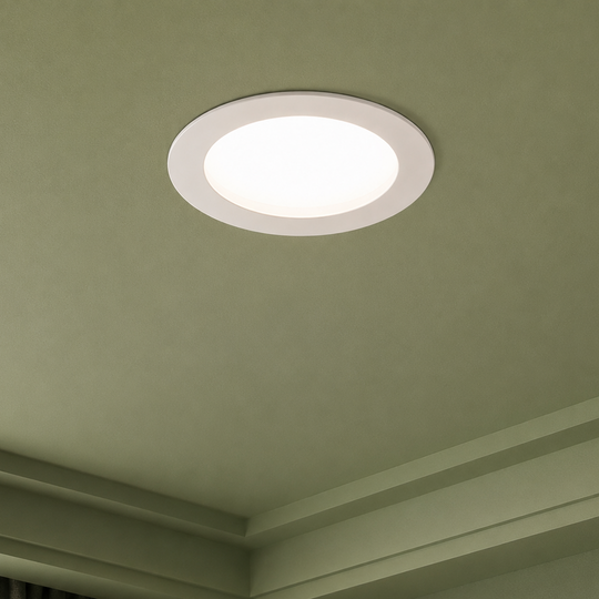 Spot LED AKTOBE, Ø16.8cm, 12W, Rotund, Lumina Rece, Alb, Metal si Acrilic