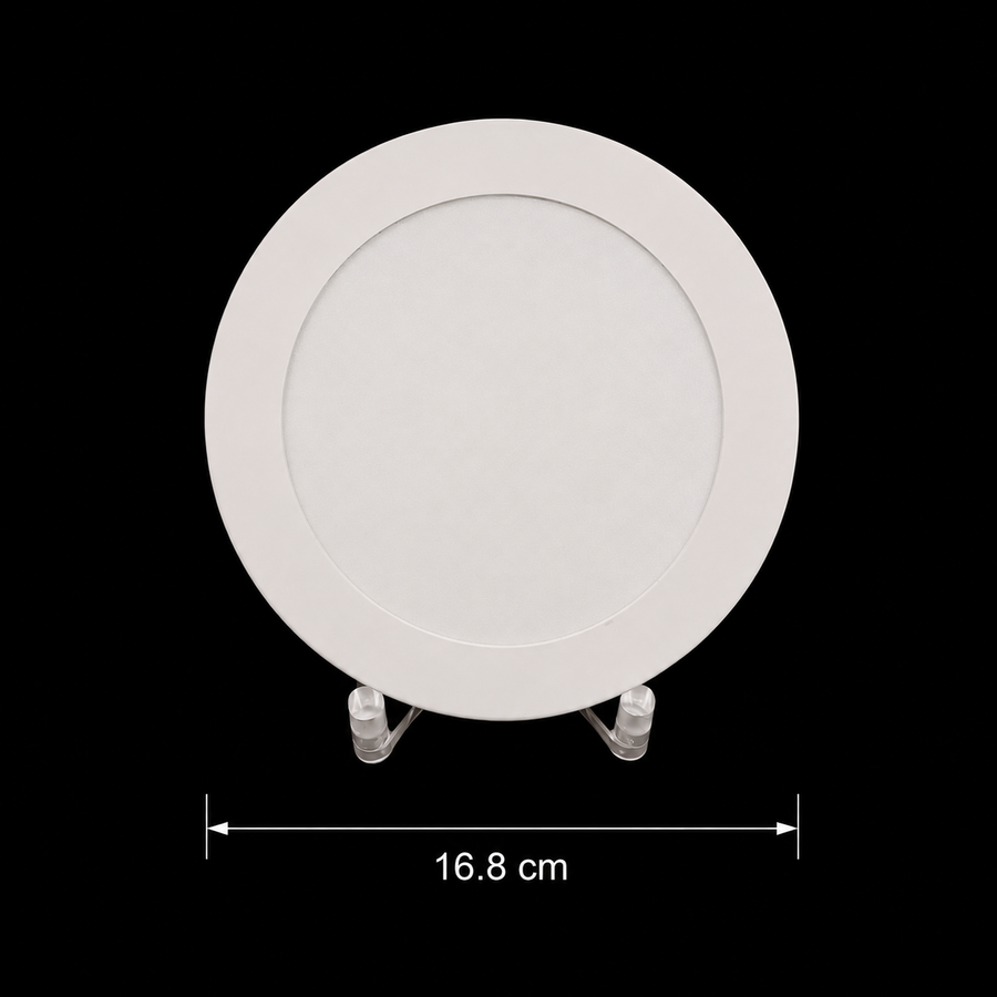 Spot LED AKTOBE, Ø16.8cm, 12W, Rotund, Lumina Rece, Alb, Metal si Acrilic