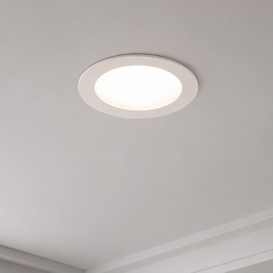 Spot LED AKTOBE, Ø11.9cm, 6W, Rotund, Lumina Rece, Alb, Metal si Acrilic