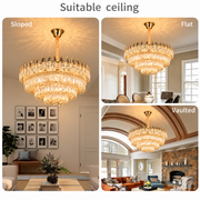 Candelabru Cristal MAJESTIC Regalis 21x E14, Diametru 80cm, Auriu Lucios, Inaltime Reglabila