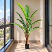 Planta Artificială Copac Tip Palmier Regal, 180 cm, 10 frunze, Verde, cu Ghiveci