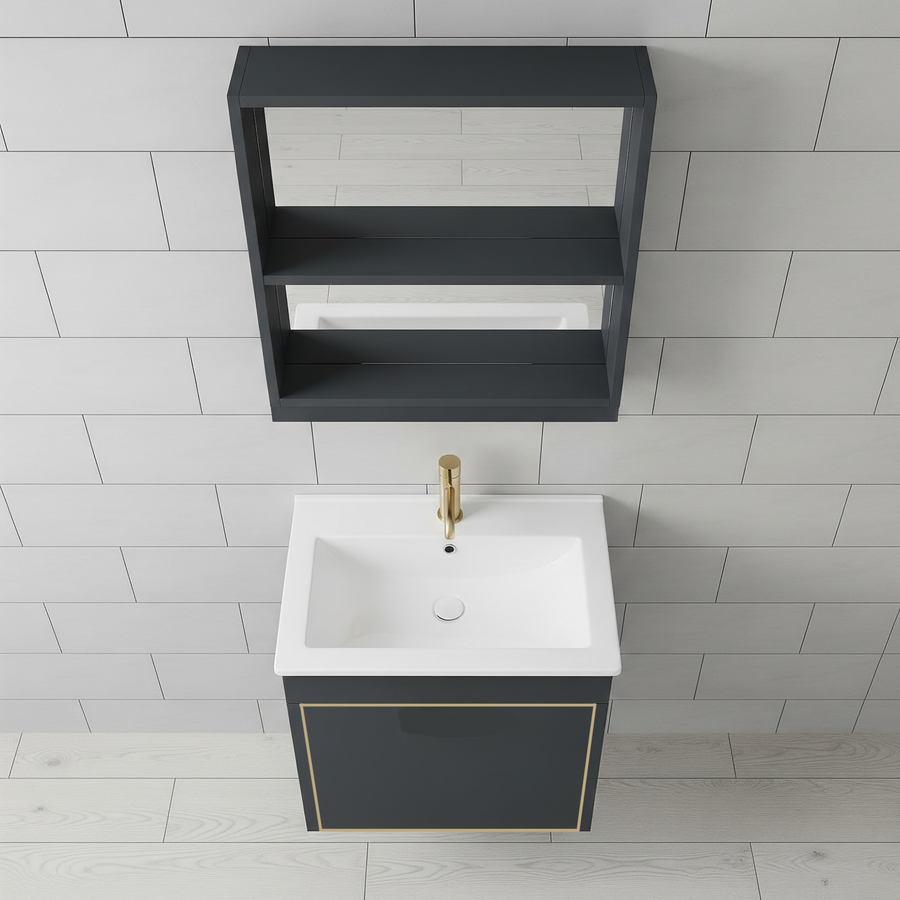 Set Mobilier Baie, Negru, PVC, T346/40